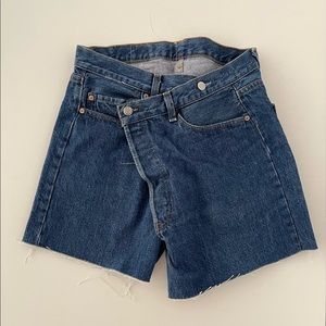 R13 denim shorts